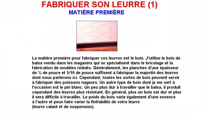 Fabriquer son leurre (1)