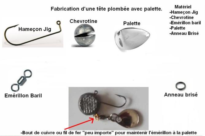 tête plombée et palette 